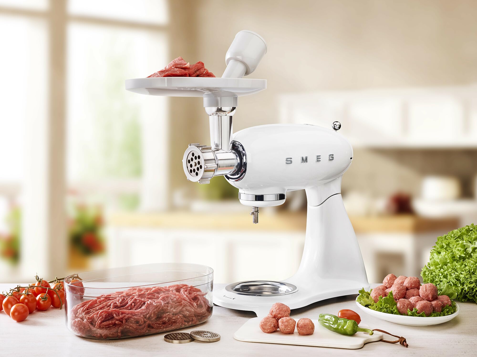 SMEG 50s Retro Line Full Color Stand Mixer 5 qt (White) - Open Box