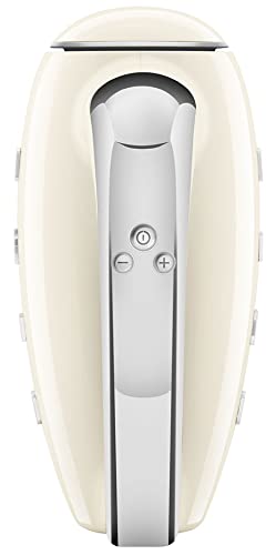 Top view of cream Smeg with control panel displayed on a white background
