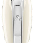 Top view of cream Smeg with control panel displayed on a white background