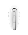 Top view of Smeg white hand mixer with control panel displayed on a white background