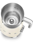Top view of cream Smeg 50s retro line milk frother displayed on a white background