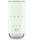 Front view of pastel green SMEG milk frother displayed on a white background