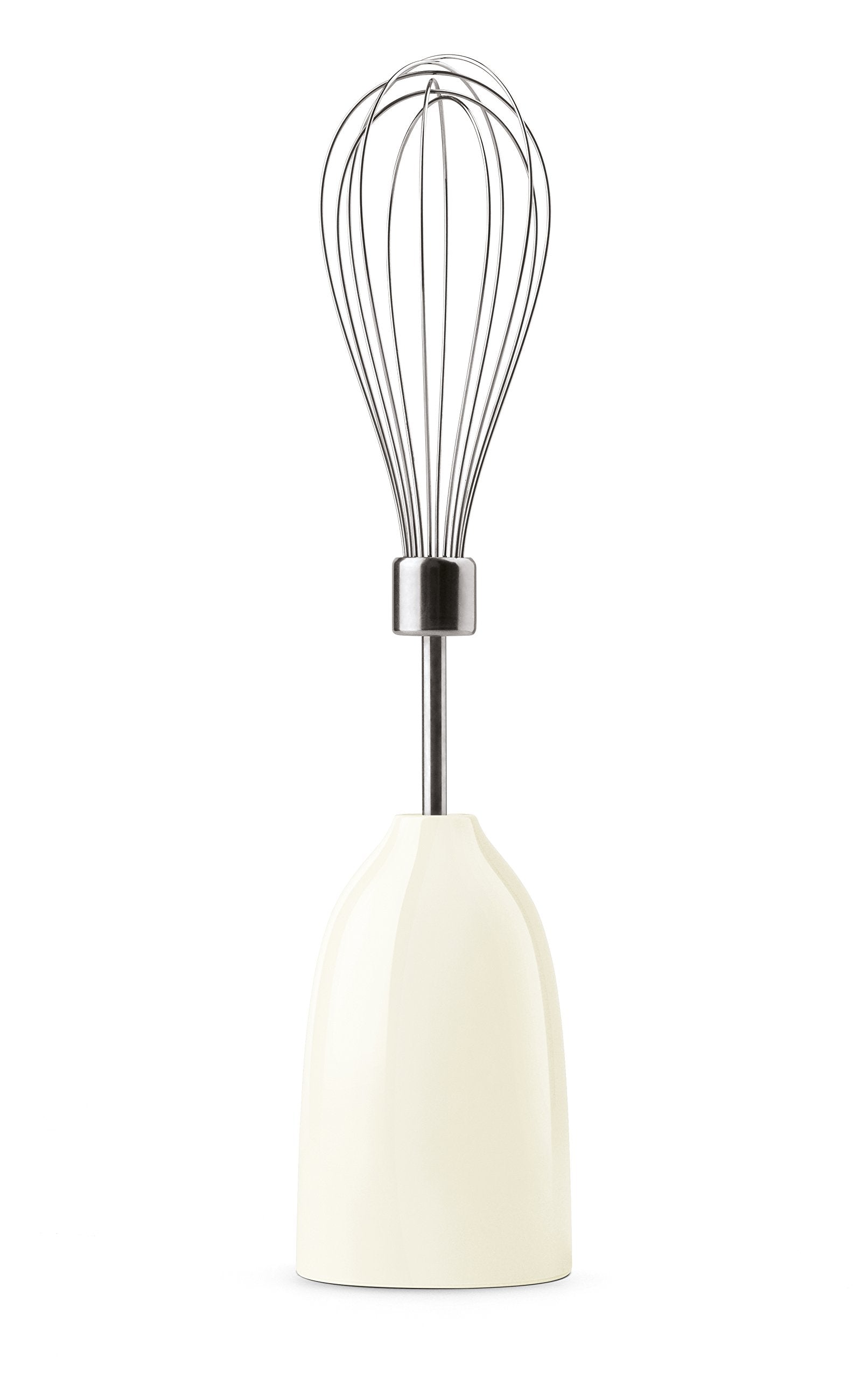 Cream kitchen whisk on a white background