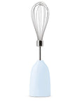 Whisk attachment with a pastel blue handle on a white background