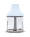 Pastel blue Smeg chopper  attachment displayed on a white background