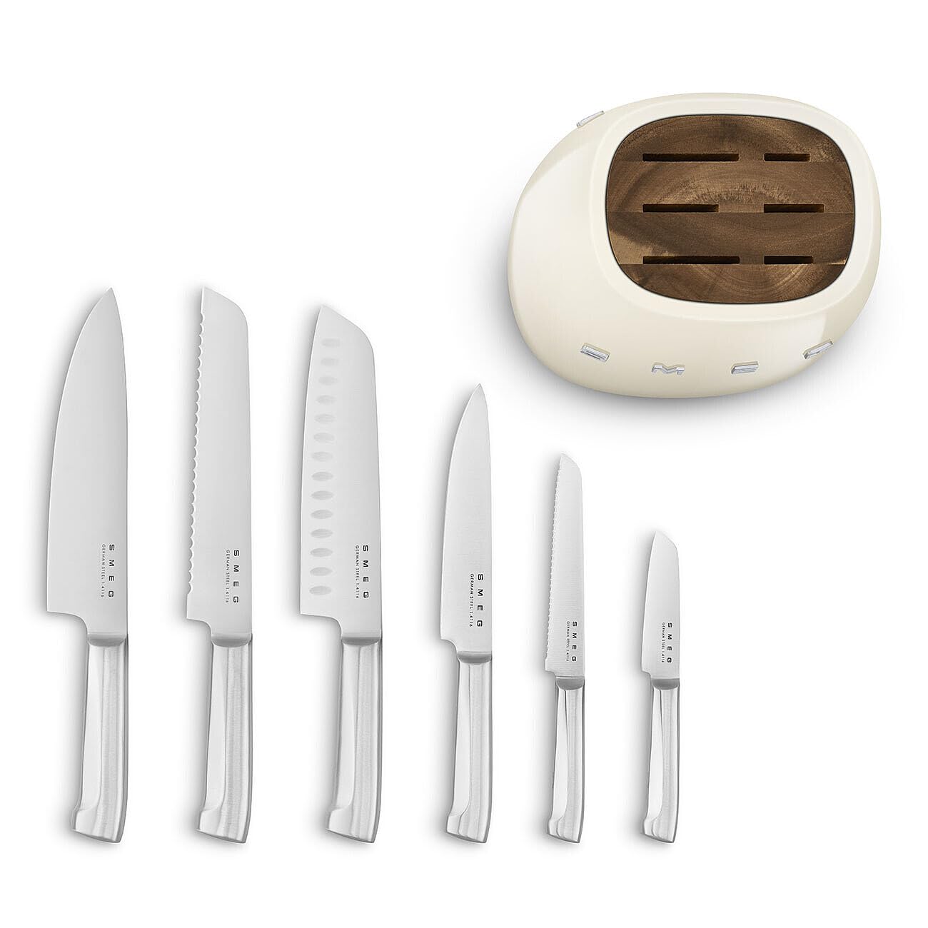 SMEG Stainless Steel Knife Block Set