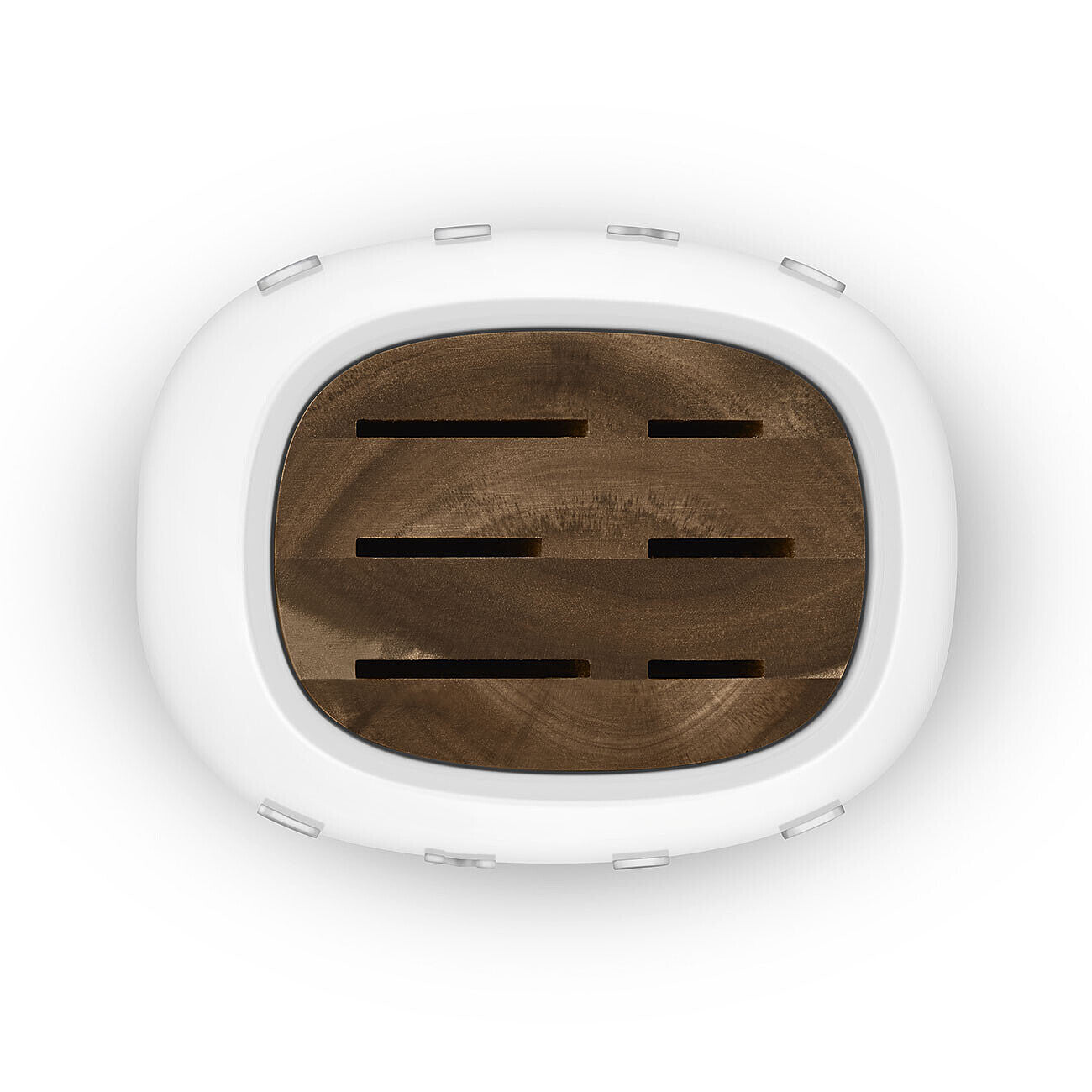 SMEG white knife block top view on a white background