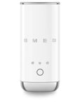 Front view of white SMEG milk frother displayed on a white background