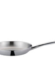 Stainless Steel frying pan displayed on a white background