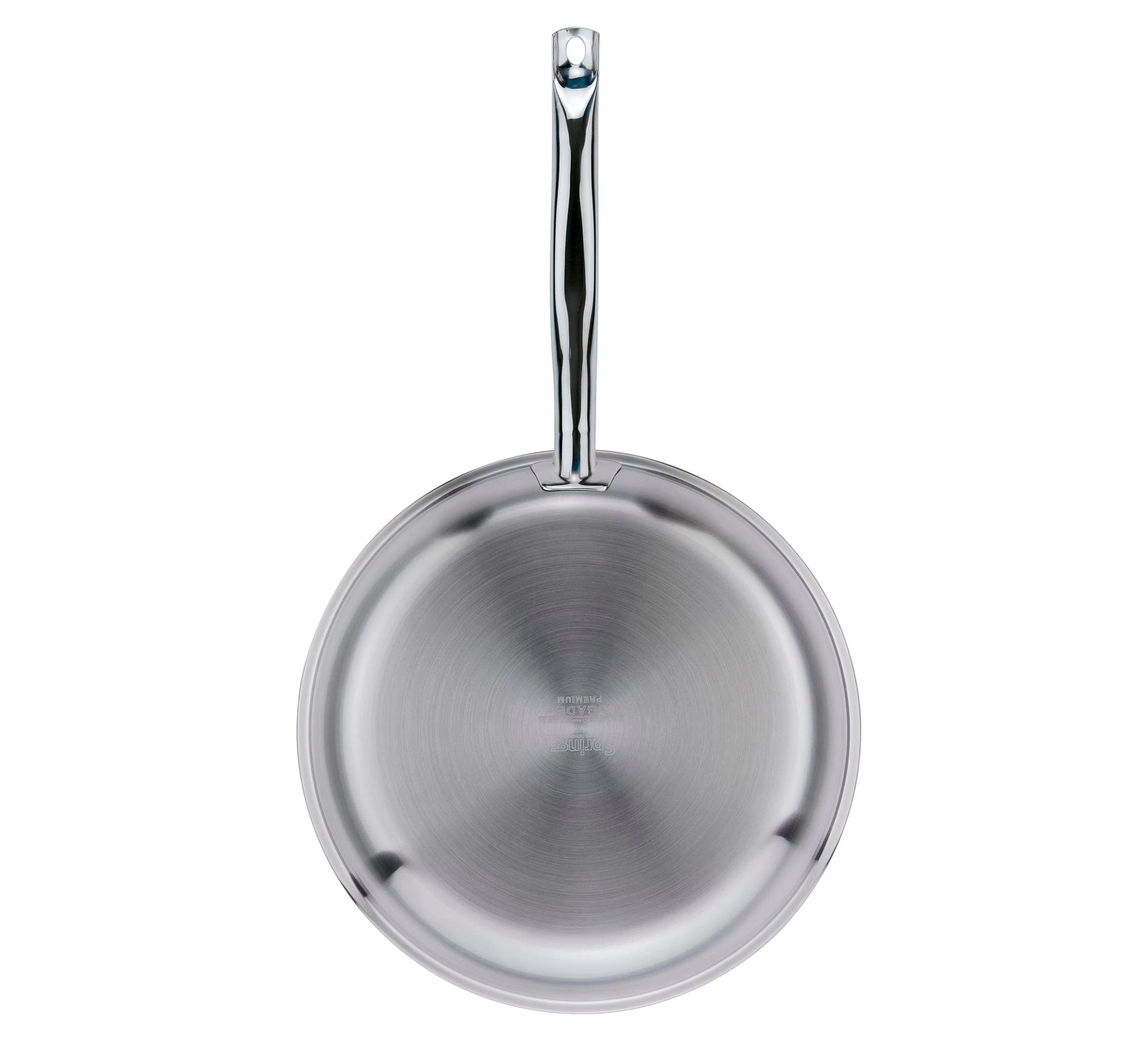 Stainless Steel frying pan displayed on a white background
