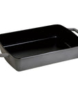 Graphite Gray Staub Cast Iron 12″ x 8″  Roasting Pan displayed on a white background
