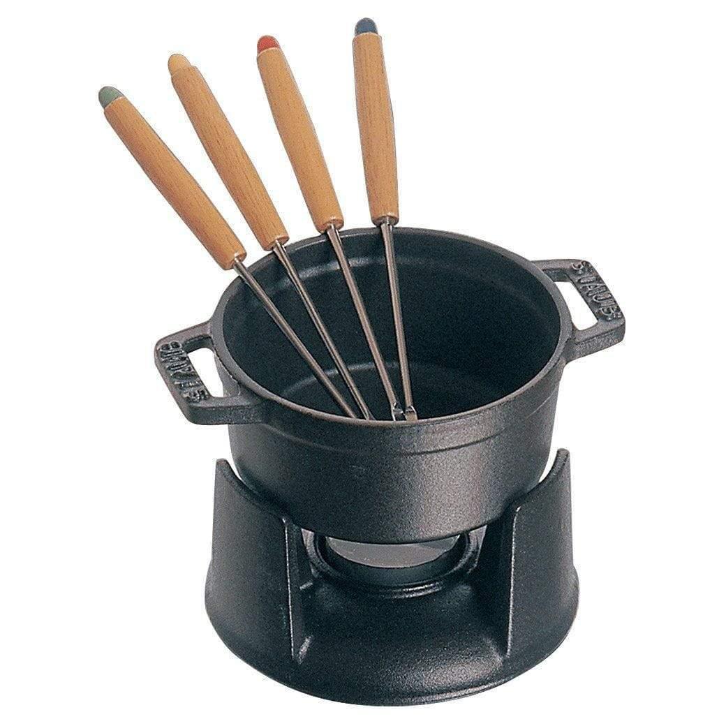 Staub Cast Iron 0.25-qt Mini Chocolate Fondue Set - Discover Gourmet