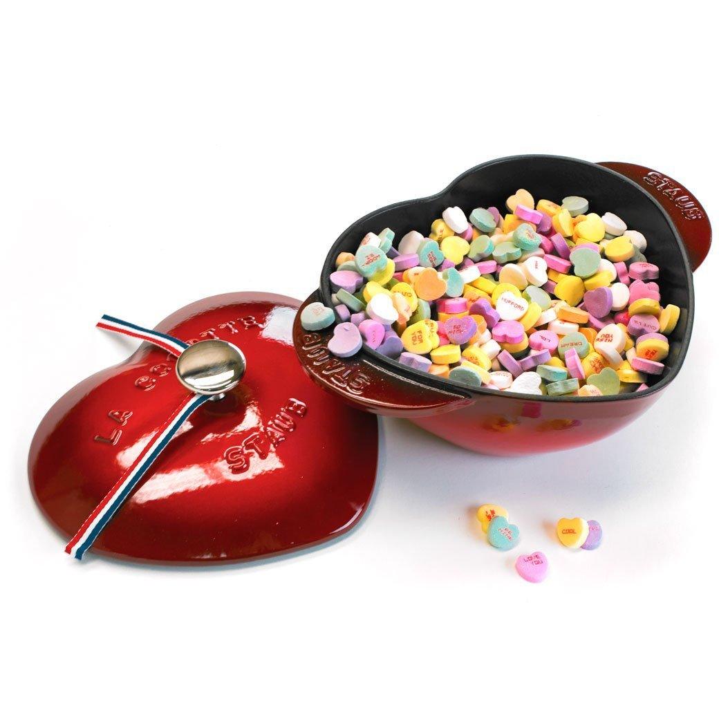 Staub Cast Iron 1.75-qt Heart Cocotte - Cherry - Thumbnail 3