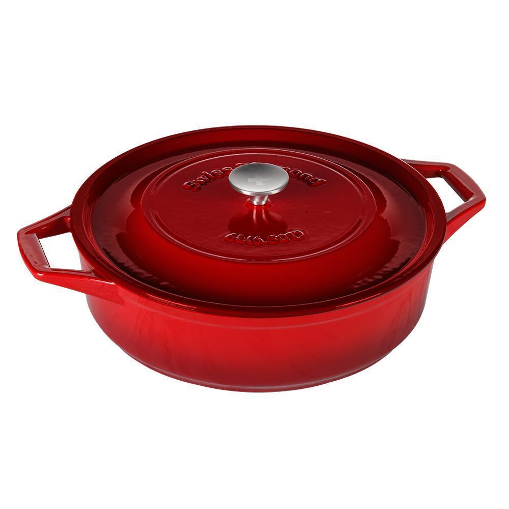 Swiss Diamond - Cast Iron Shallow Casserole - 6.3 Qt.