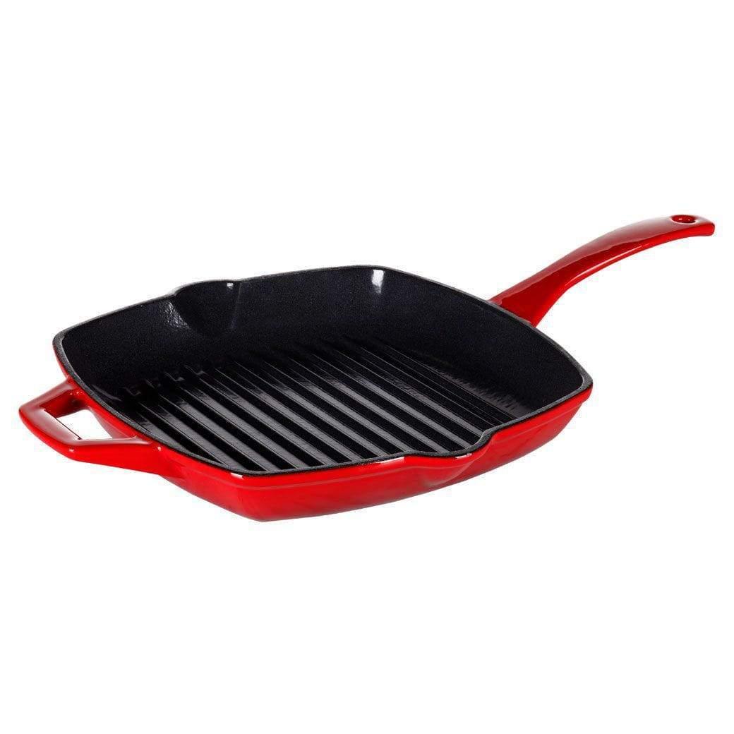 Swiss Diamond - Cast Iron Square Grill - 10.25″ x 10.25″ - Discover Gourmet