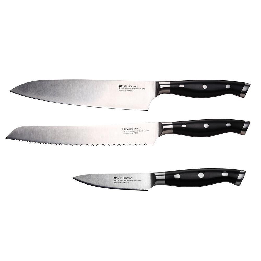 Swiss Diamond 3 Pc. Knife Set - Discover Gourmet