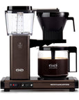 Moccamaster coffee maker with glass carafe on a white background