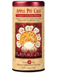 Tea canister labeled 'Apple Pie Chai' from 'The Republic of Tea' on a white background