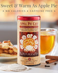 Can of Apple Pie Chai tea from The Republic of Tea with a cup of tea and apple pie in the background.