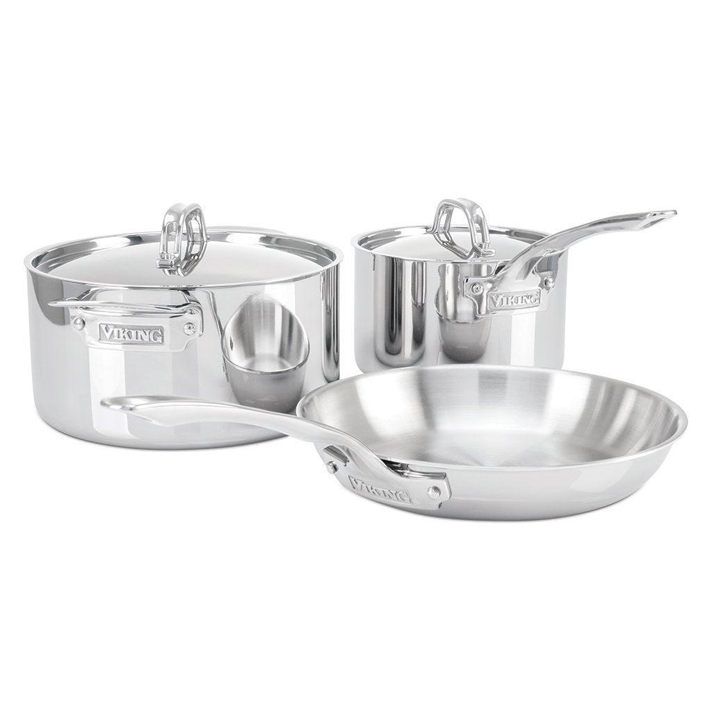 Viking 3-Ply 5-Piece Starter Cookware Set, Mirror - Discover Gourmet