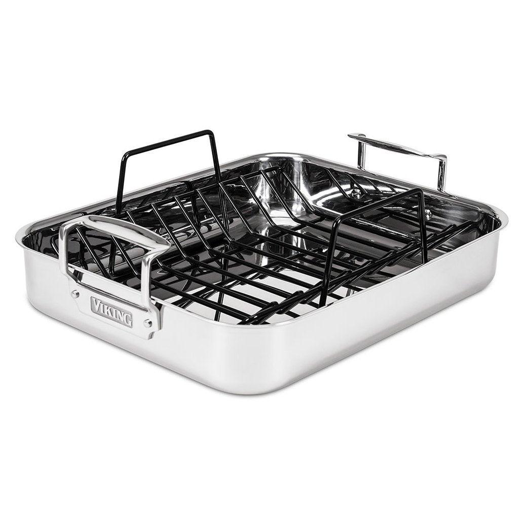 Viking 3-Ply Roasting Pan w/ Non-Stick Rack, Mirror - Discover Gourmet