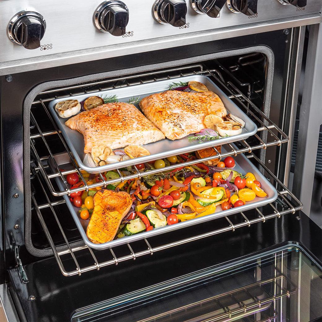 Viking Culinary 2 Piece Nonstick Baking Sheet Set, Silver, 15" & 18" - Thumbnail 3