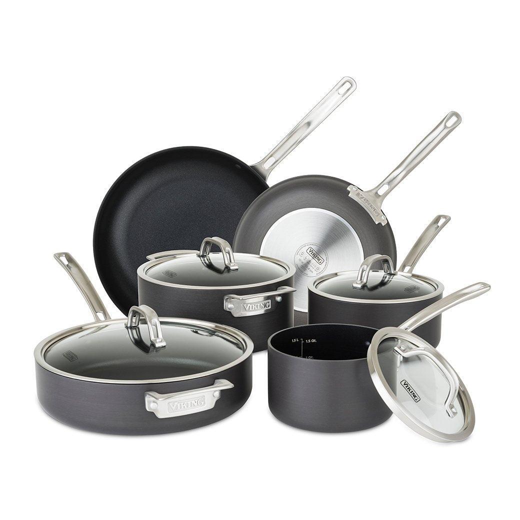 Viking Hard Anodized Nonstick 10-piece Cookware Set - Discover Gourmet
