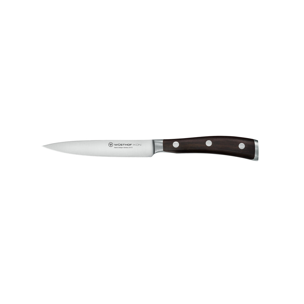 Wusthof Ikon Blackwood Serrated Utility Knife - 5″ - Thumbnail 2