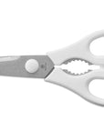 White kitchen shears on a white background