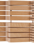 Top view of wooden knife holder displayed on a white background