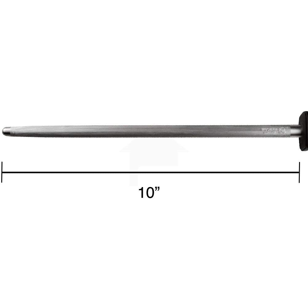 10-inch metal rod with measurement label on a white background