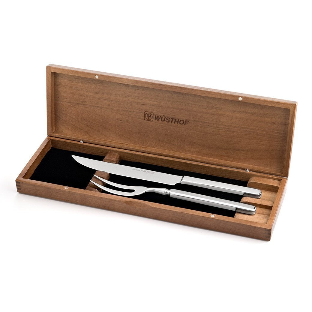 Wusthof Carving &amp; Slicing Knives Wusthof Stainless 2-piece Carving Set - Walnut Chest JL-Hufford
