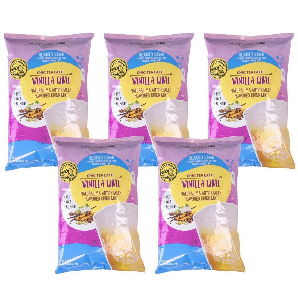Big Train Chai Tea Latte Mix - 3.5 lb bags - Case of 5 - Single Flavor