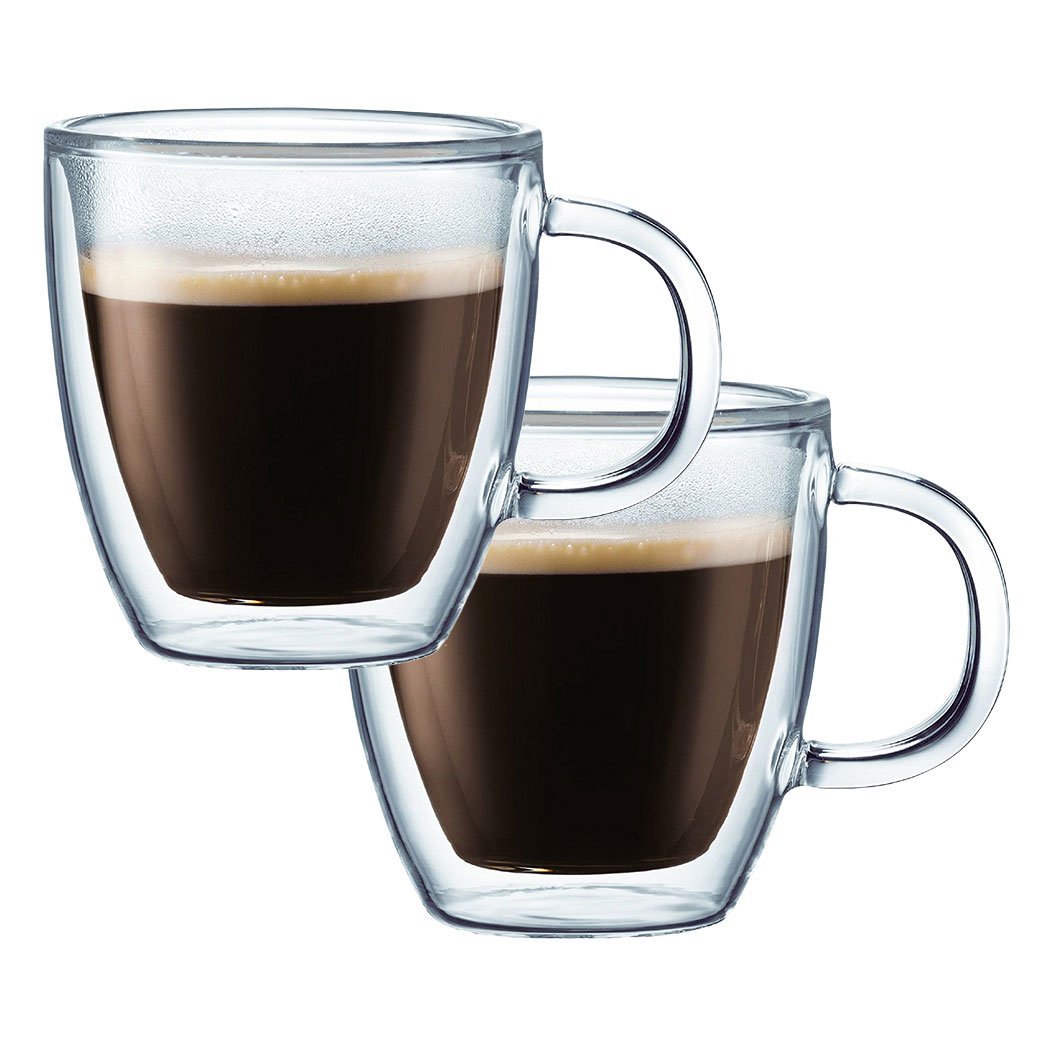 Bodum Bistro Double Wall Coffee Mugs - 10 or 15 ounces