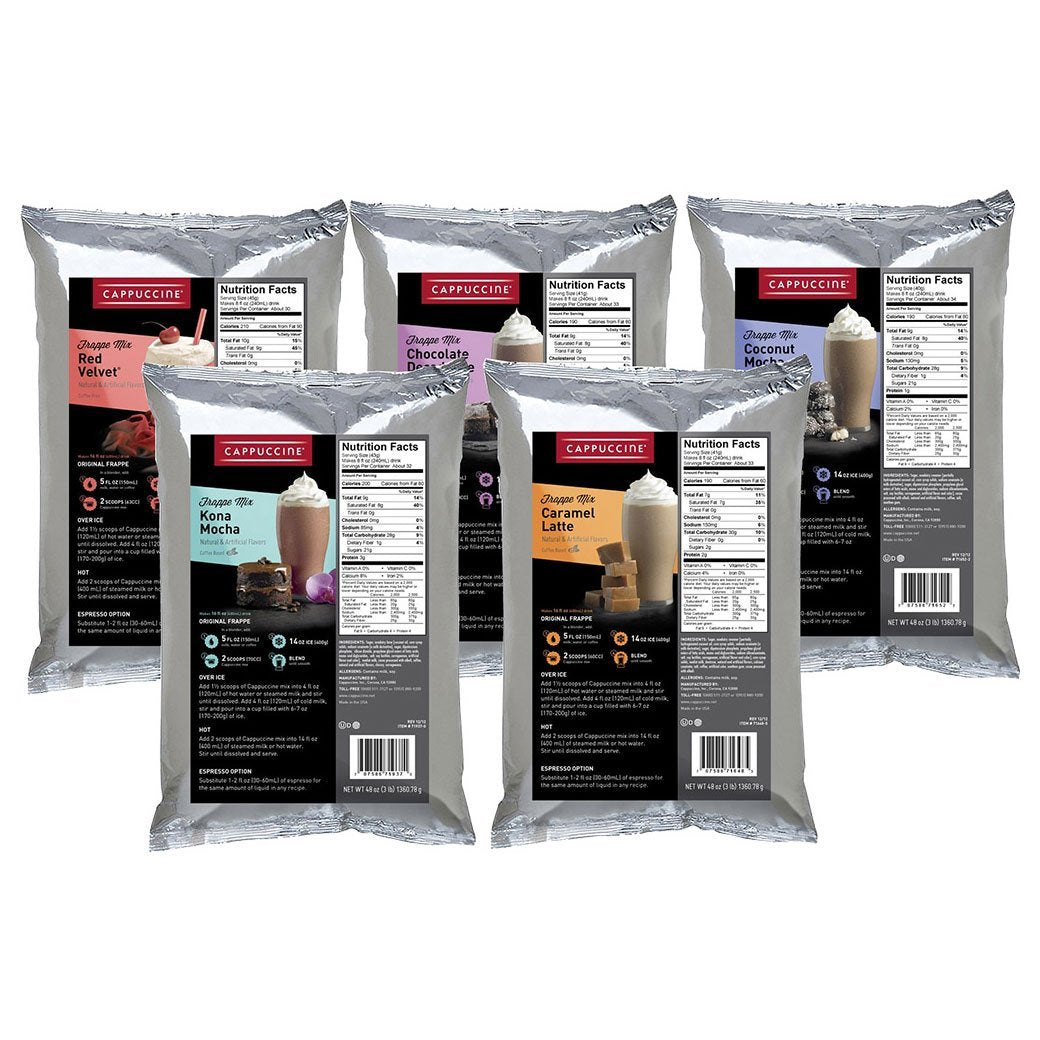 Cappuccine Blended Coffee Frappe Cappuccine Case of 5 - Assorted Flavors JL-Hufford