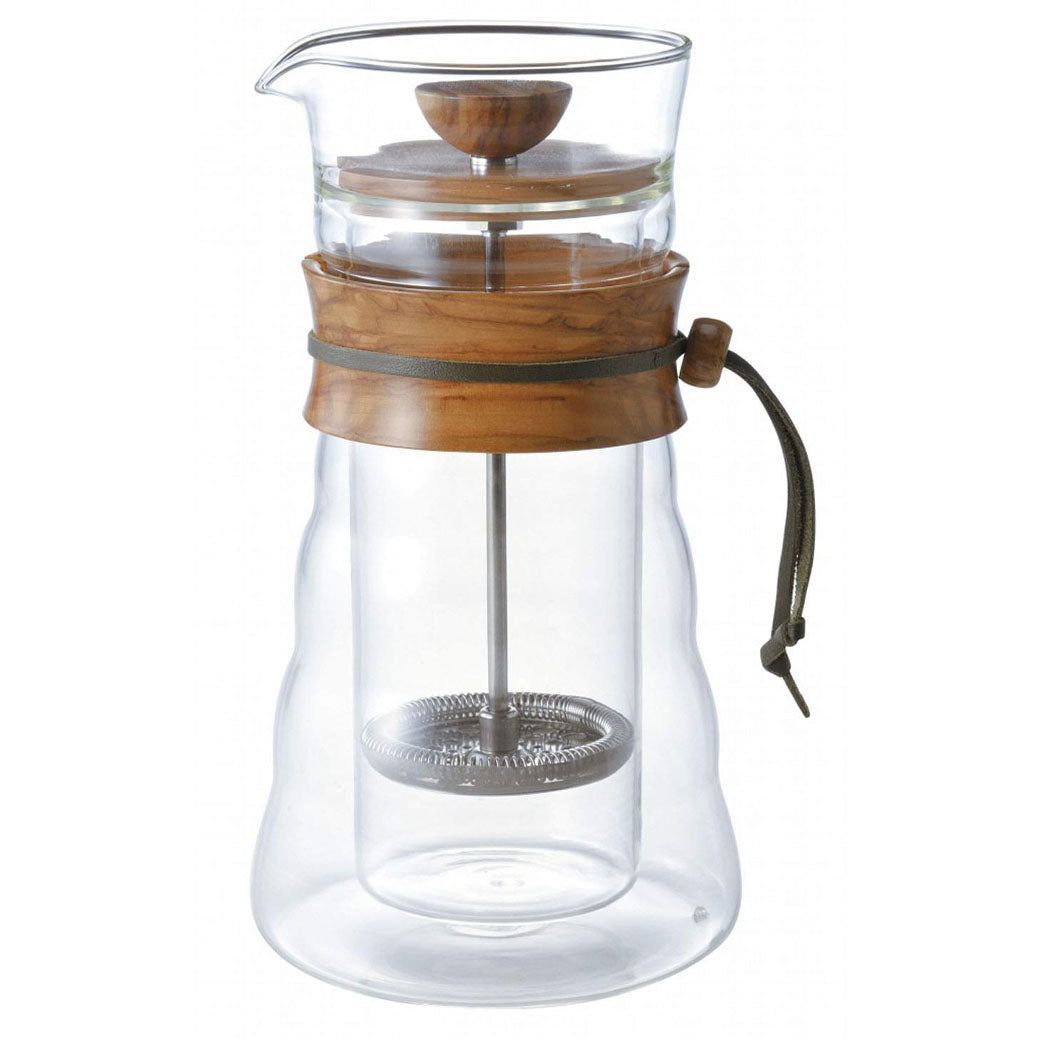 Double Glass Coffee Press (Olive Wood) - Thumbnail 2