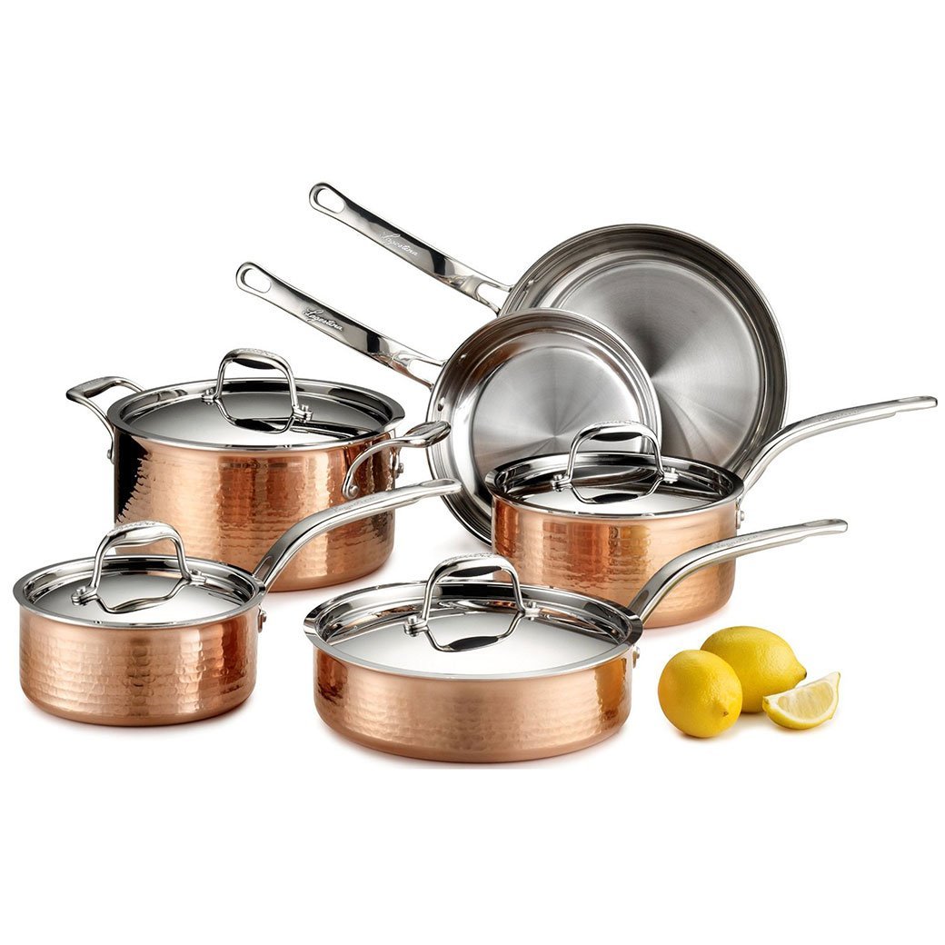 Lagostina Cookware Sets Lagostina Martellata Hammered Copper 10 Piece set JL-Hufford