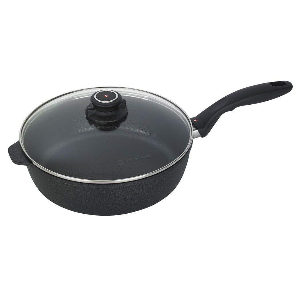 Swiss Diamond Saute &amp; Sauteuse Pans 10.25&quot; (2.4 Qt) Swiss Diamond XD Nonstick Saute Pan with Lid JL-Hufford