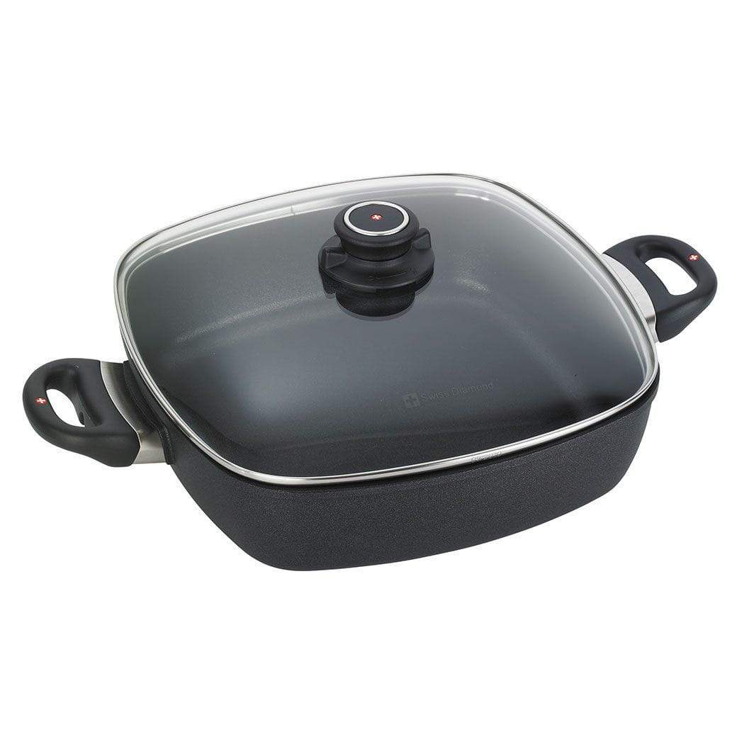 Swiss Diamond Bakers &amp; Casseroles 11&quot; x 11&quot; (5 Qt) Swiss Diamond XD Nonstick Square Casserole with Lid JL-Hufford