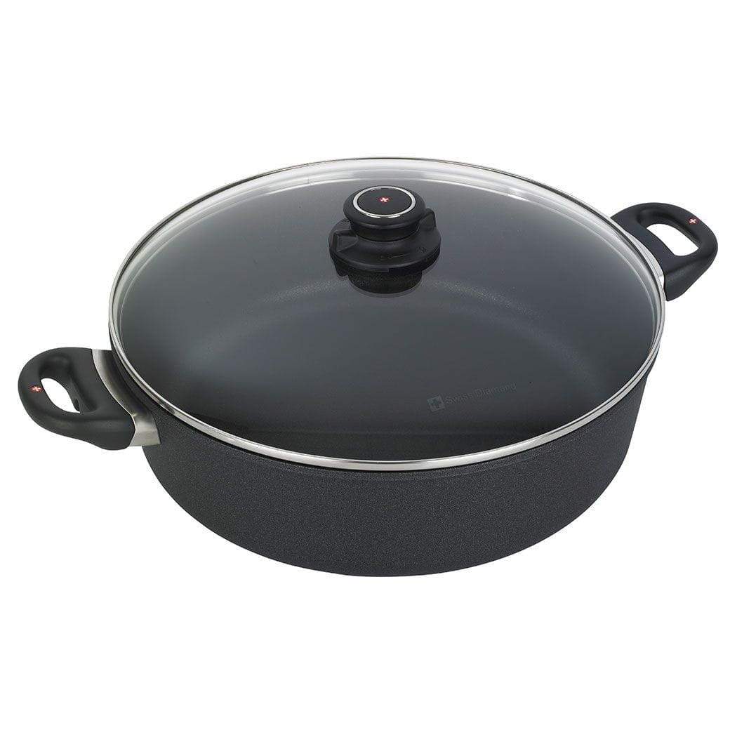 Swiss Diamond Dutch Ovens and Braisers 12.5&quot; (7.2 Qt) Swiss Diamond XD Nonstick Braiser with Lid JL-Hufford