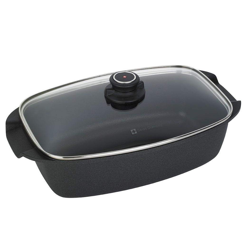 Swiss Diamond Roasting Pans Swiss Diamond XD Nonstick 13&quot; x 8&quot; Roaster with Lid JL-Hufford