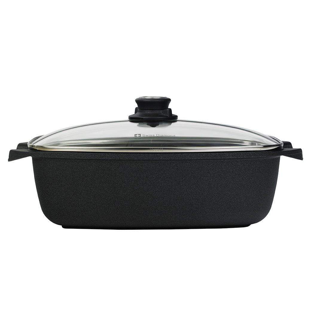 Swiss Diamond Roasting Pans Swiss Diamond XD Nonstick 13&quot; x 8&quot; Roaster with Lid JL-Hufford