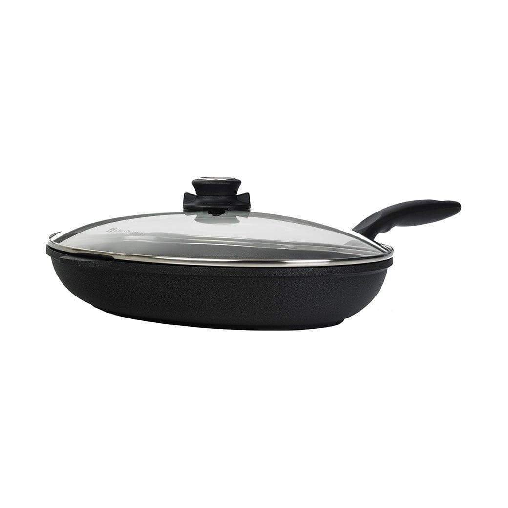Swiss Diamond Skillets &amp; Frying Pans Swiss Diamond XD Nonstick Oval Fry Pan with Lid JL-Hufford