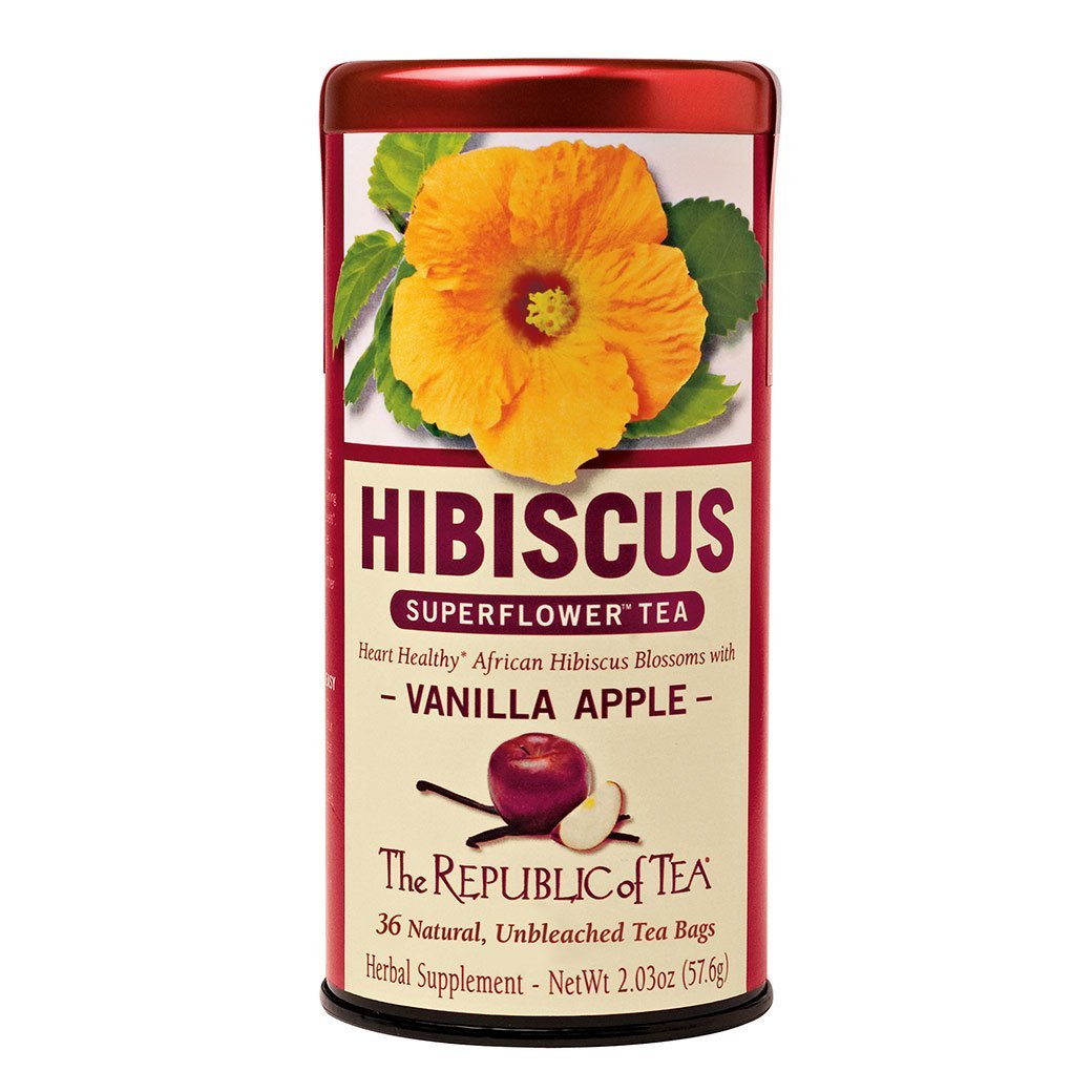 The Republic of Tea Gourmet Teas The Republic of Tea Vanilla Apple Hibiscus Herbal Bags 36 Ct. JL-Hufford