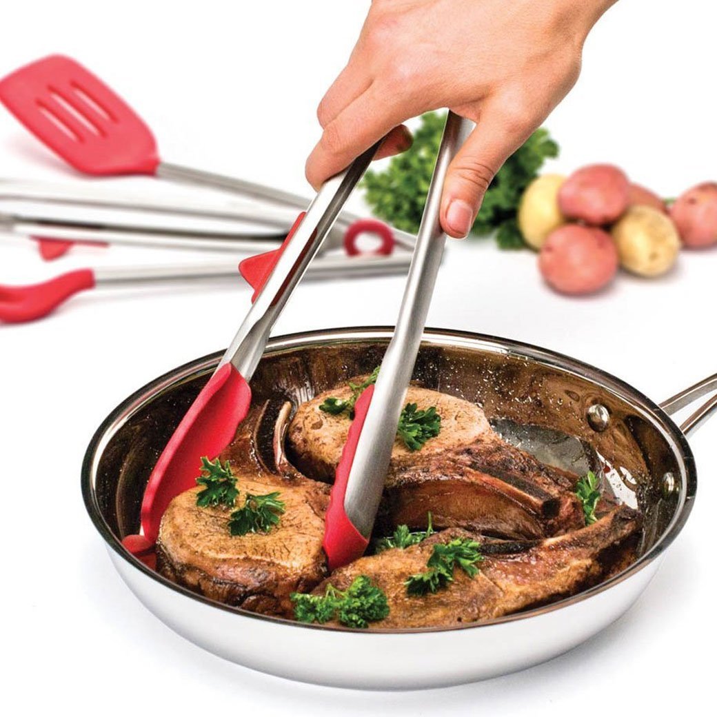 Tovolo Tip Top Tongs - Candy Apple Red